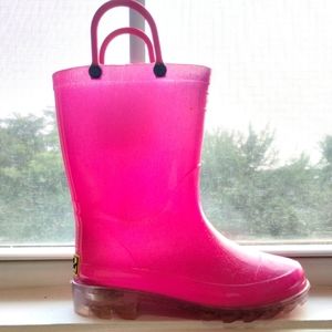 KIDS LIGHTED SOLID RAIN BOOT - PINK Western Chief Girls 9/10